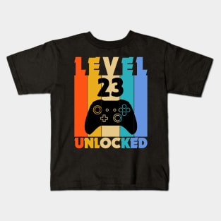 Level 23 Unlocked Funny Video Gamer Birthday Novelty T-Shirt Kids T-Shirt